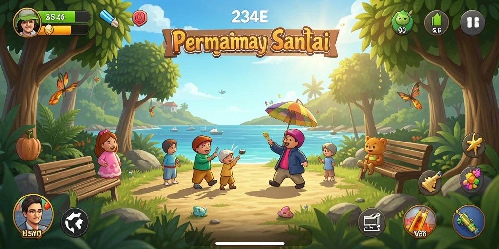 Screenshot gameplay 234E menunjukkan momen seru dalam permainan casual.