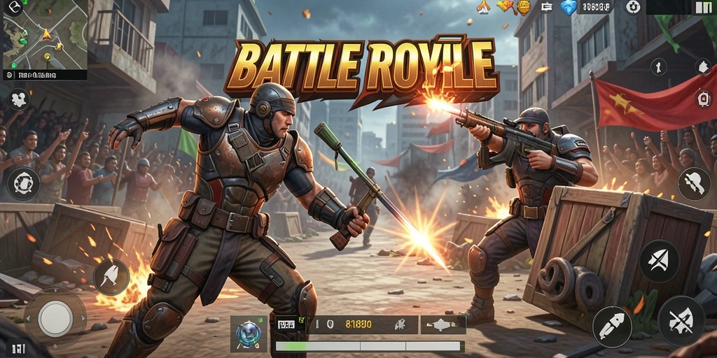 Gambaran seru gameplay Battle Royale di 8180.