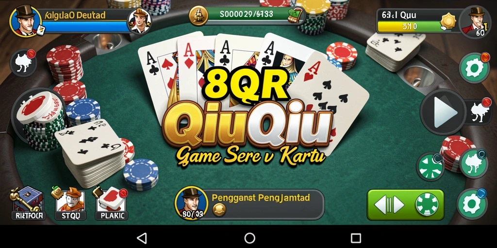 Screenshot utama 8QR menunjukkan gameplay QiuQiu yang menegangkan.