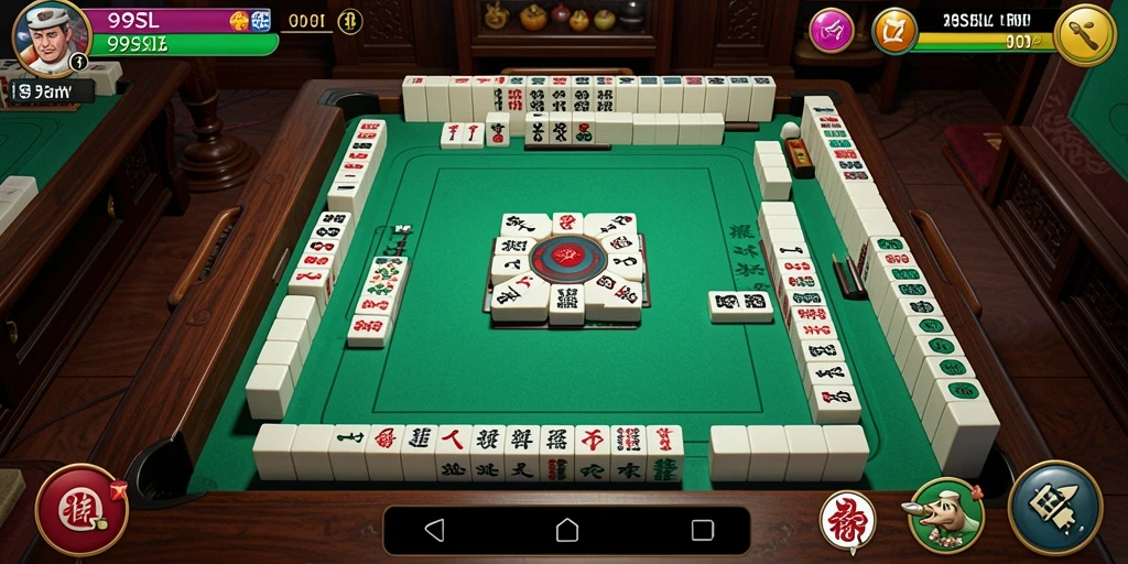 Screenshot gameplay 99SL menampilkan aksi Mahjong yang seru.