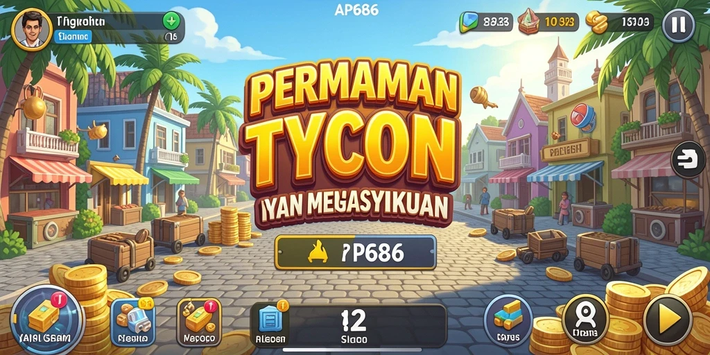 Tampilan gameplay AP686 yang menakjubkan dalam membangun bisnis Tycoon.