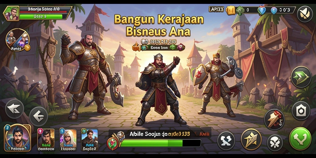 Tampilan gameplay API33 dengan elemen manajemen bisnis yang menarik.
