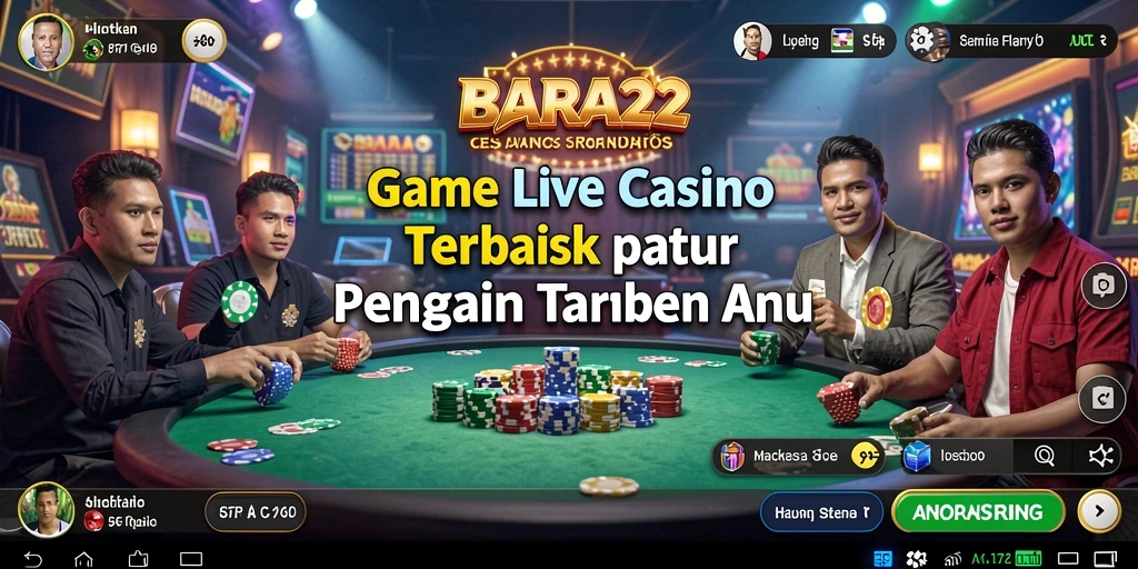 Gambaran mendebarkan dari gameplay Live Casino BARA22.