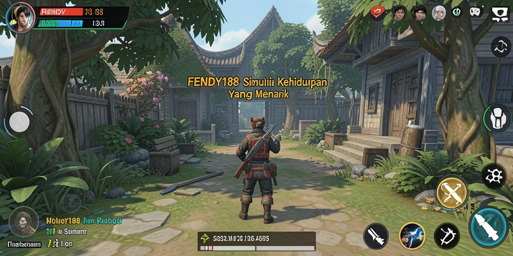 Screenshot gameplay FENDY188 yang menampilkan aktivitas simulasi kehidupan.