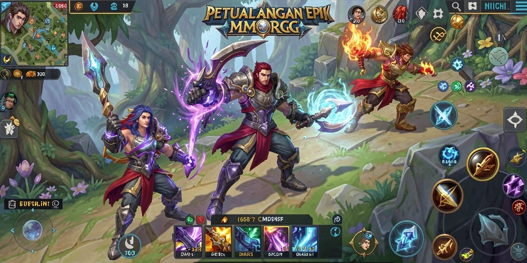 Gameplay G668 yang memukau dalam dunia MMORPG yang berwarna.