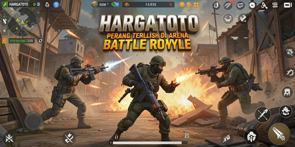 Gameplay intens HARGATOTO di arena Battle Royale yang menegangkan.