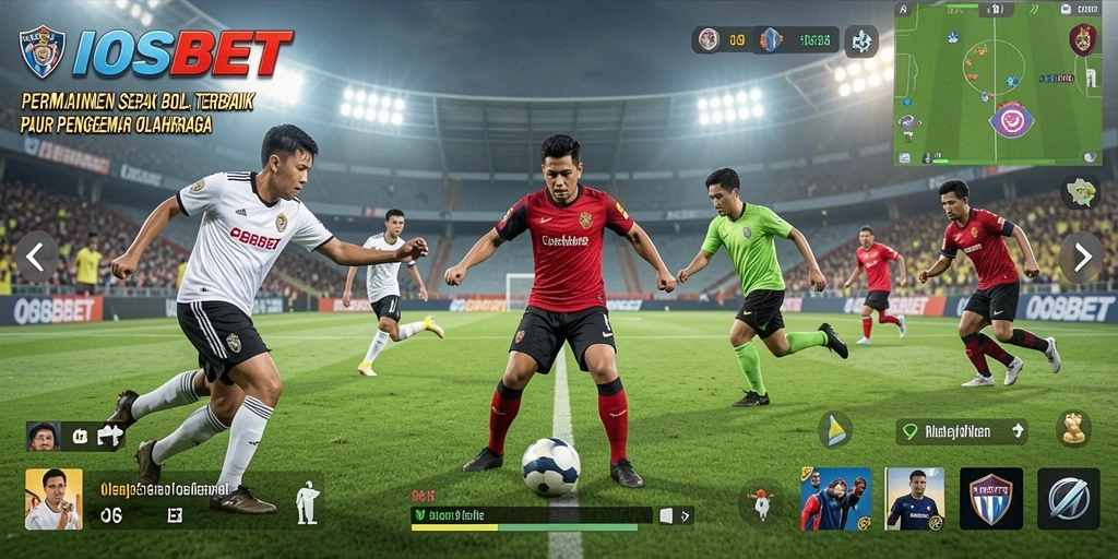 Screenshot gameplay <strong>IOSBET</strong> yang menampilkan aksi pertandingan sepak bola yang mendebarkan.