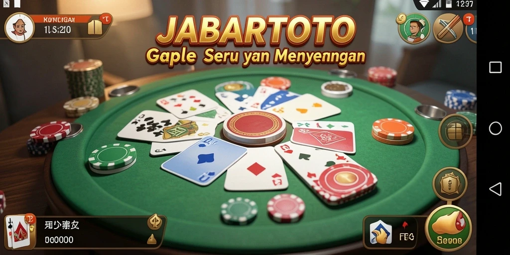 Tampilan gameplay seru di JABARTOTO, permainan Gaple menyenangkan.