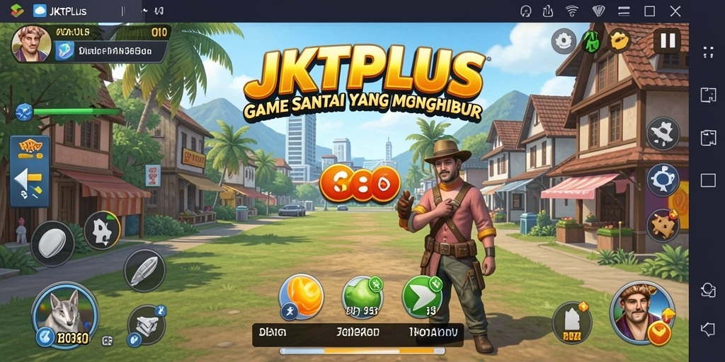 Tampilan gameplay JKTPLUS yang penuh warna dan menyenangkan.