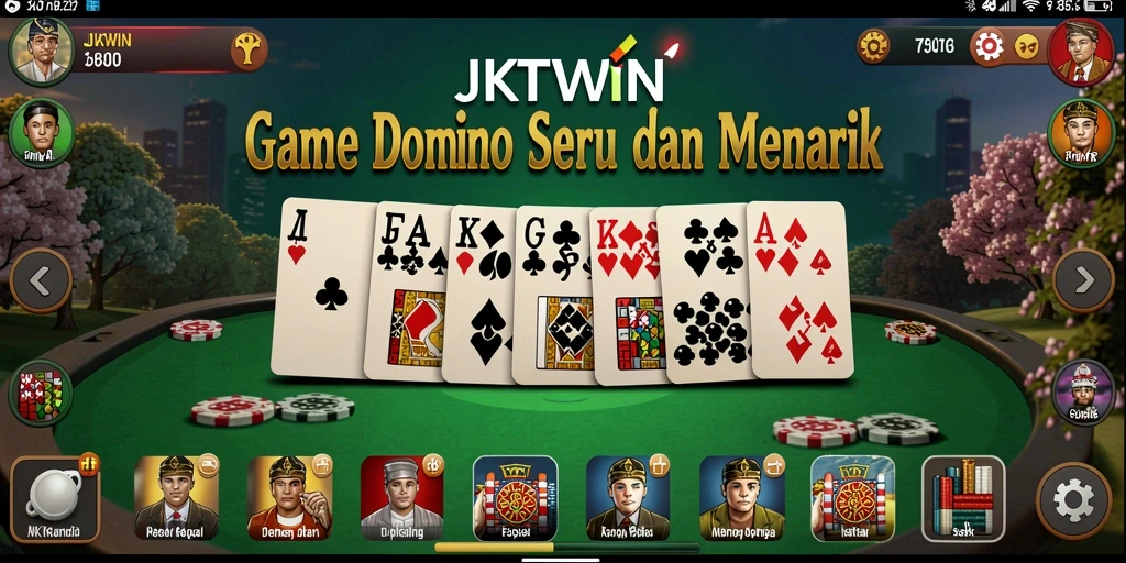 Tampilan menarik dari gameplay JKTWIN dalam permainan Domino.