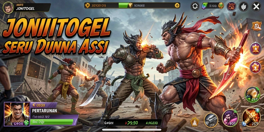 Screenshot gameplay JONITOGEL yang menampilkan aksi pertarungan yang mendebarkan.