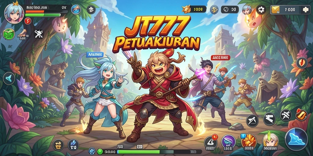 Tampilan gameplay menakjubkan JT777 dengan karakter Anime yang dinamis.