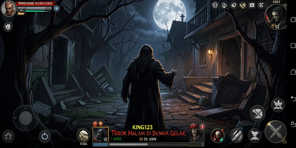 Screenshot KING123 menampilkan gameplay menegangkan di lokasi angker.