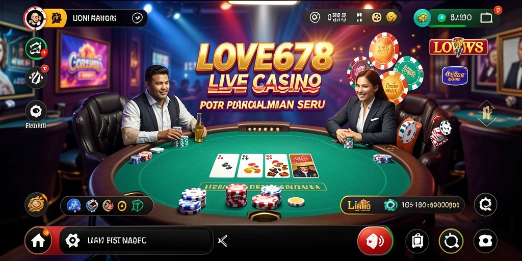 Screenshot gameplay LIVE Casino LOVE678 dengan dealer langsung yang menarik.
