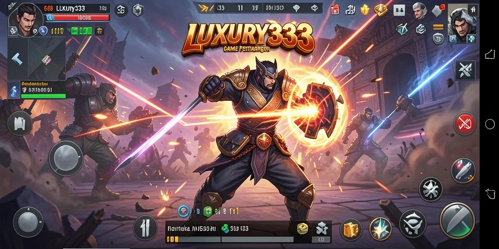Tampilan gameplay intens dari pertarungan karakter LUXURY333.