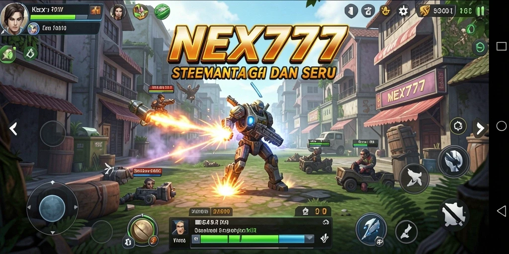 Screenshot utama NEX777 menunjukkan gameplay penuh strategi dan taktik.
