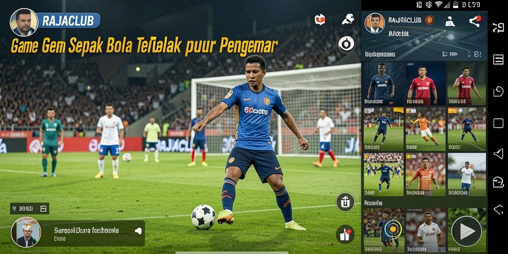 Tampilan menarik dari gameplay sepak bola di RAJACLUB.