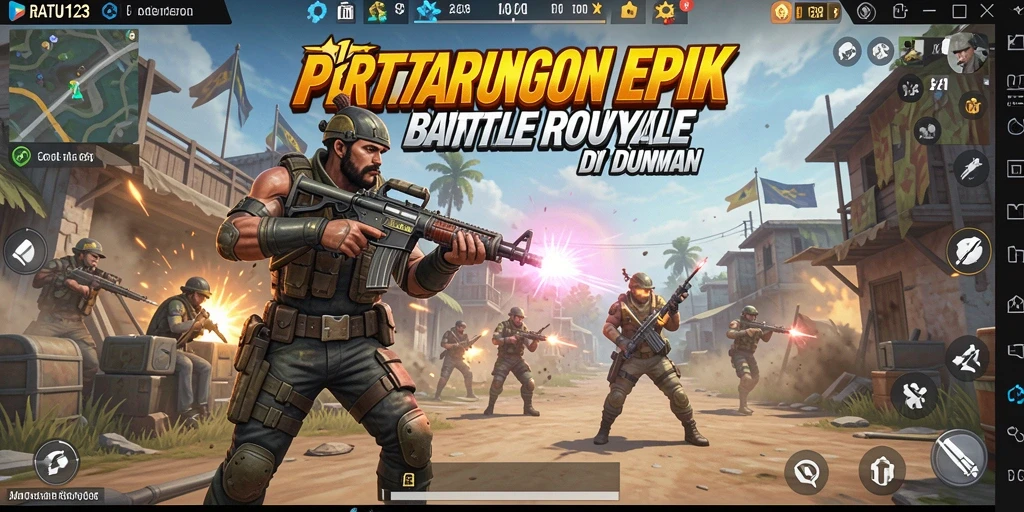 Gameplay intens di RATU123 menunjukkan aksi Battle Royale.