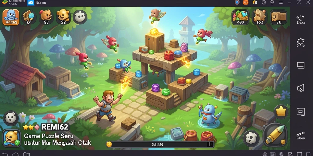 Tampilan gameplay menarik dari REMI62 yang menunjukkan tantangan Puzzle.