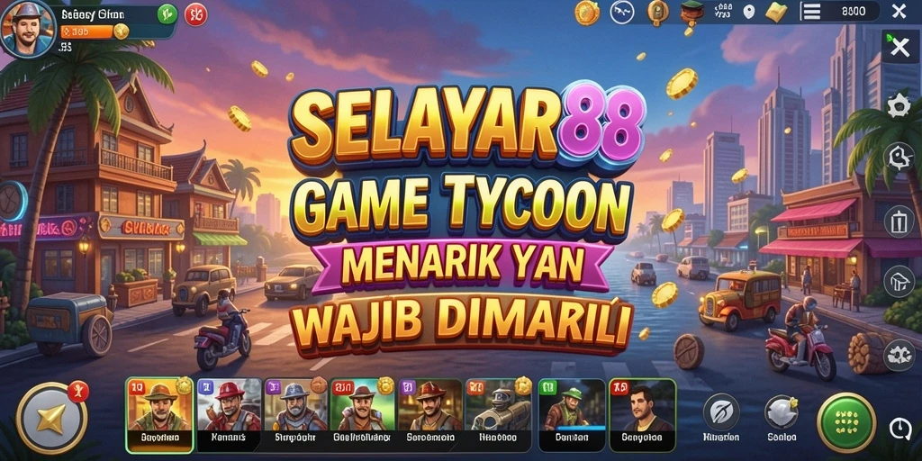 Screenshot gameplay SELAYAR88 menampilkan manajemen bisnis yang seru.