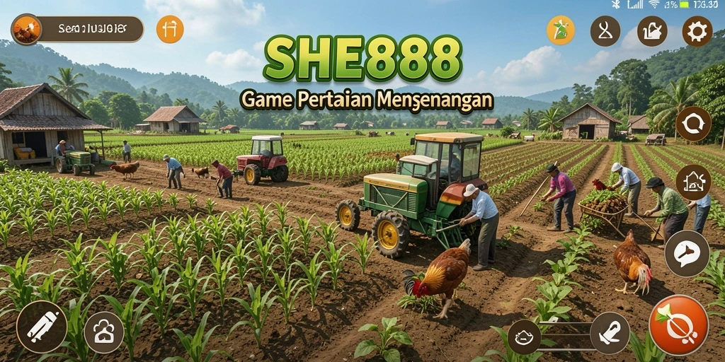 Screenshot dari SHE888 menampilkan gameplay seru dalam pertanian.