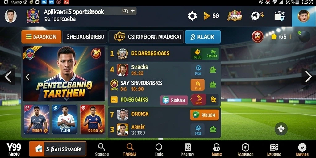 Tampilan gameplay Y89 dengan berbagai pilihan taruhan olahraga.