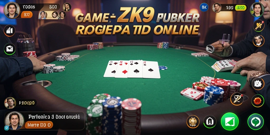 Screenshot gameplay ZK9 menampilkan suasana Poker yang menegangkan.